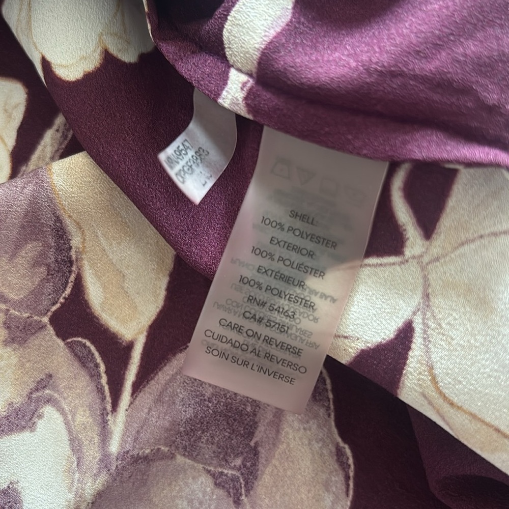 Calvin Klein Women's Floral Burgundy Blouse - Picture 6 of 6